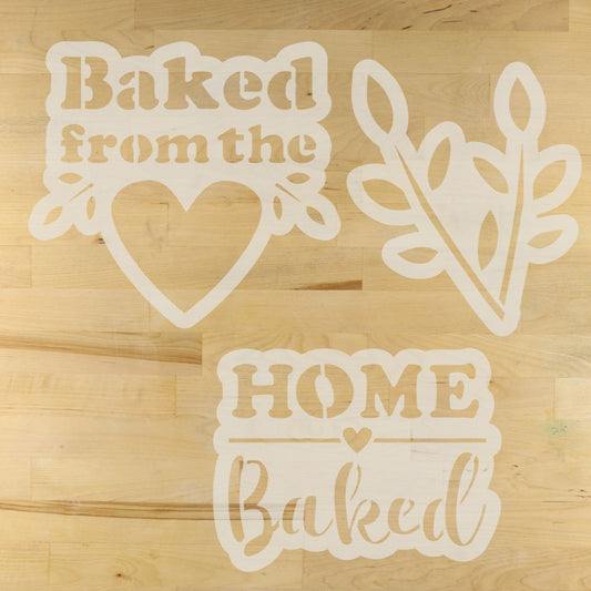 Home Baked reusable bread stencil set for artisan baking