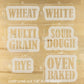 Dimensions for the Reusable artisan bread stencil set for bakery-style loaves