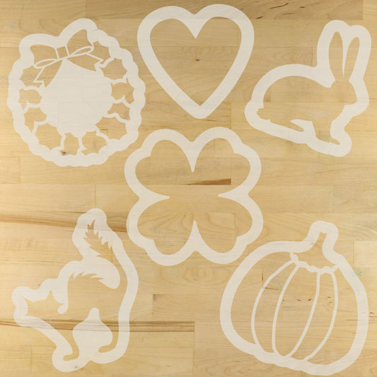 Holiday reusable bread stencil set for artisan baking