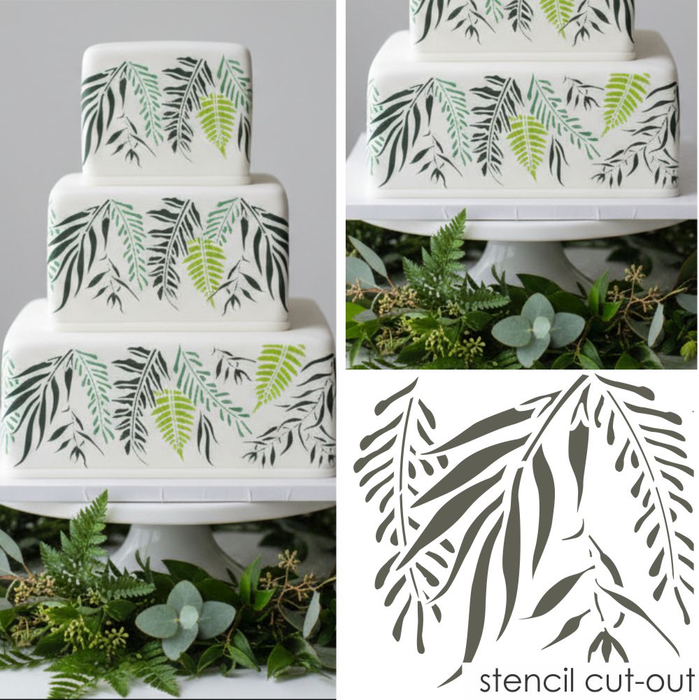 Vintage Botanicals Cake Side Stencil