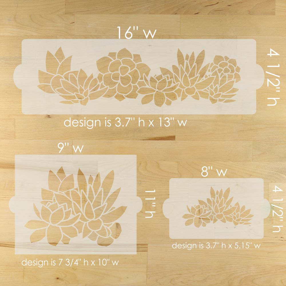 Succulent Spray Cake Side Stencil