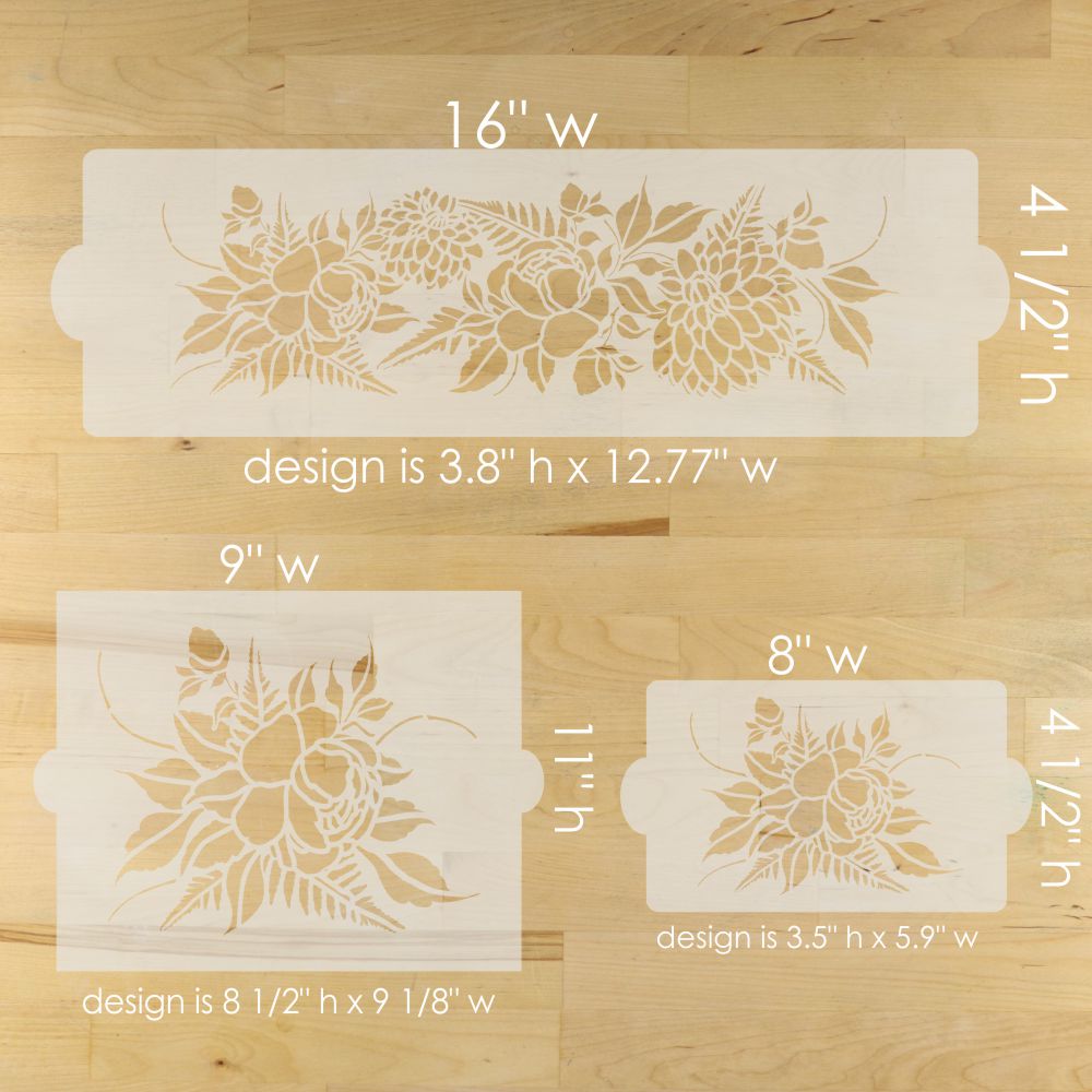 French Bouquet Cake Side Stencil