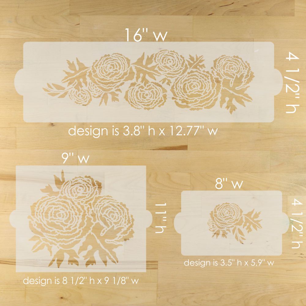 Ranunculus Cake Side Stencil