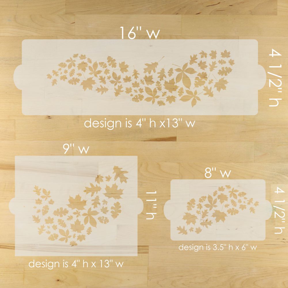 Autumn Wave Cake Stencil dimensions