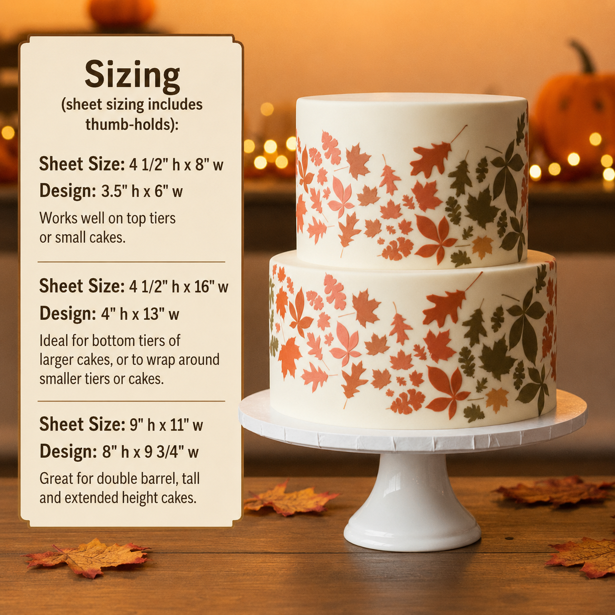Autumn Wave Cake Side Stencil