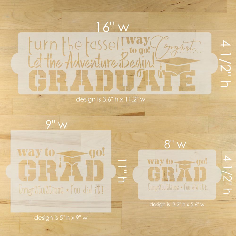 Grad Quotes Cake Side Stencil