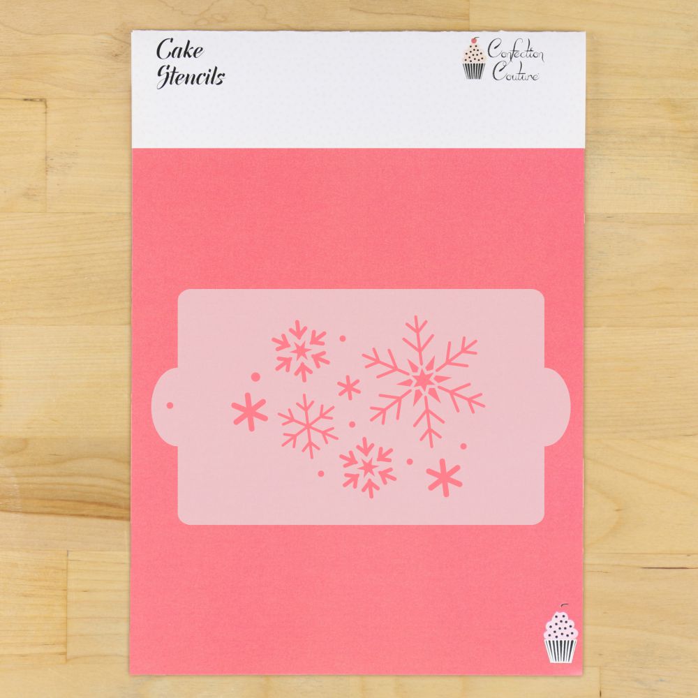 Falling Snowflakes Cake Side Stencil