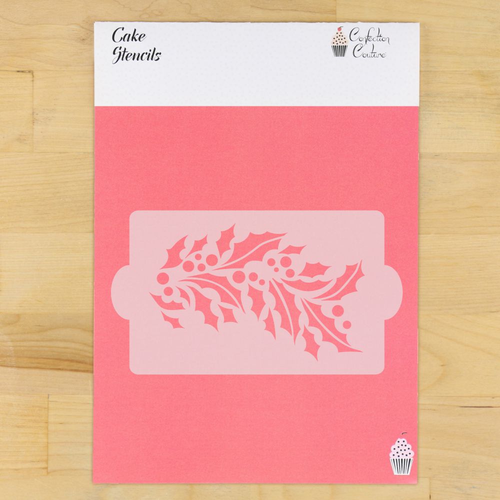 Holly Border Cake Side Stencil
