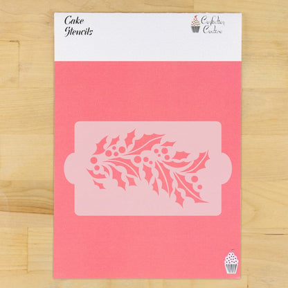 Holly Border Cake Side Stencil