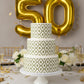 Astoria Diamond cake stencil applied to a multi-tiered anniversary cake for a party.