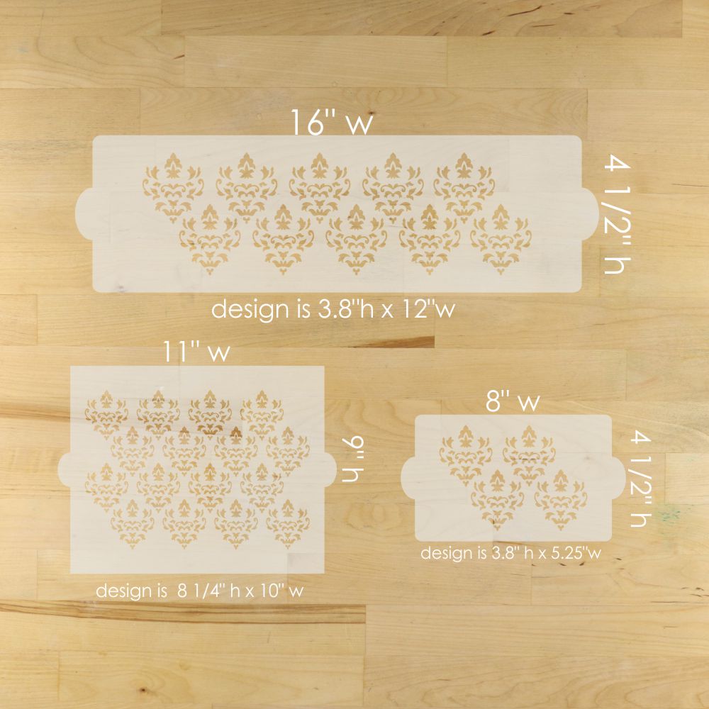 Palermo Damask Cake Side Stencil