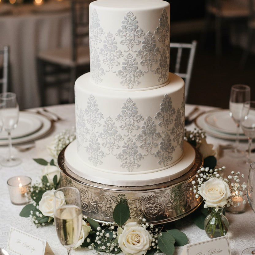 Damascus Cake Side Stencil