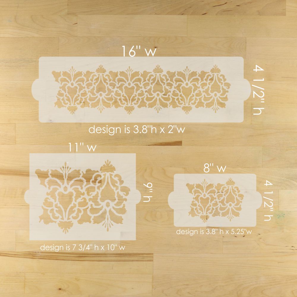 Hillsborough Damask Cake Side Stencil