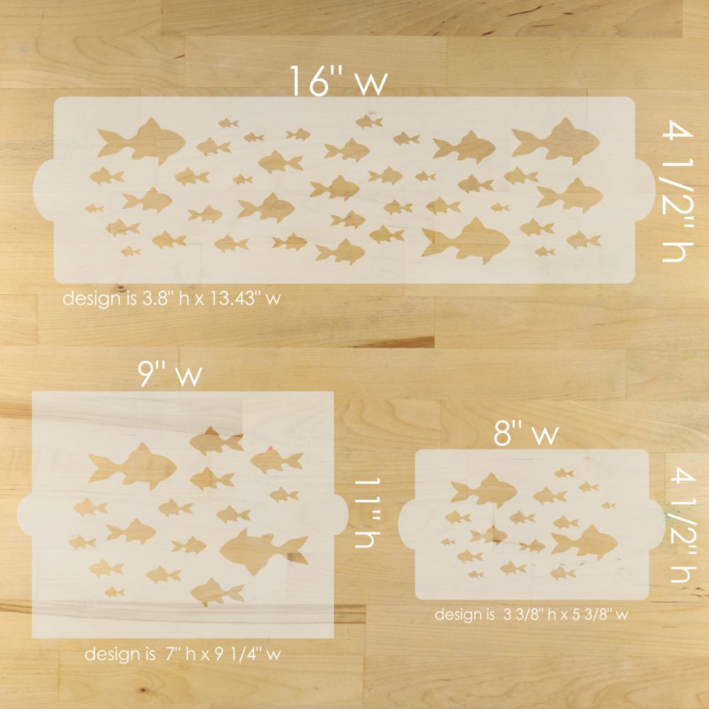 School of Fish Cake Side Stencil