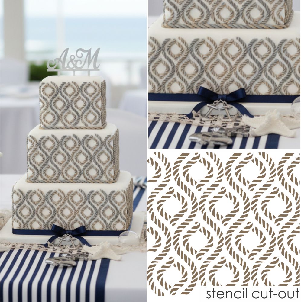 Rope Trellis Cake Side Stencil