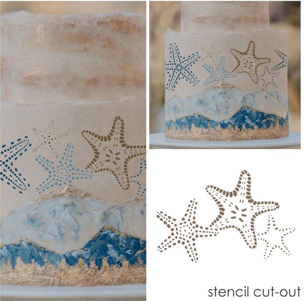 Starfish Cake Side Stencil