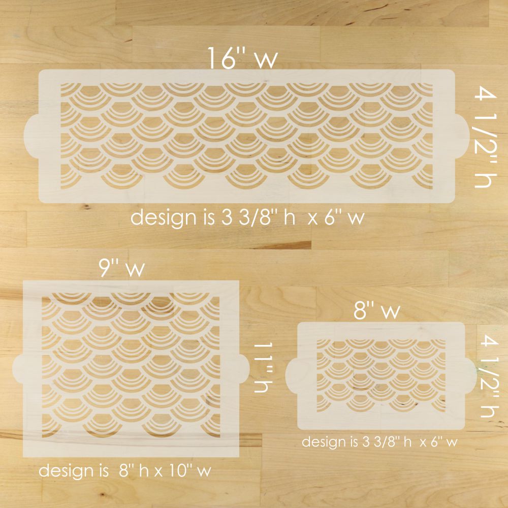 Japanese Wave Cake Side Stencil
