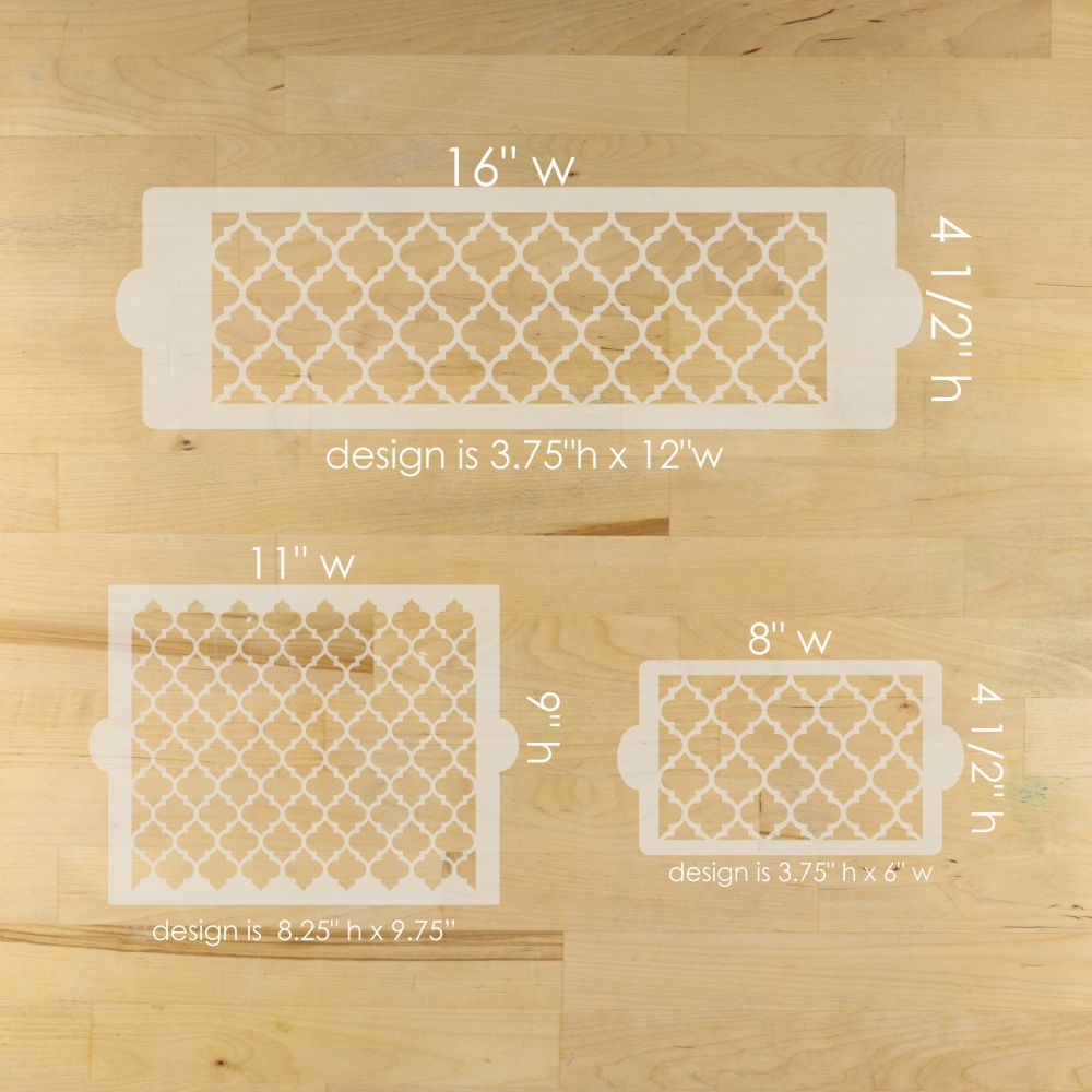 Dimensions for the Agadir Cake Side Stencils.