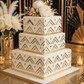 Chatwal Cake Stencil applied to the side of a great gatsby cake