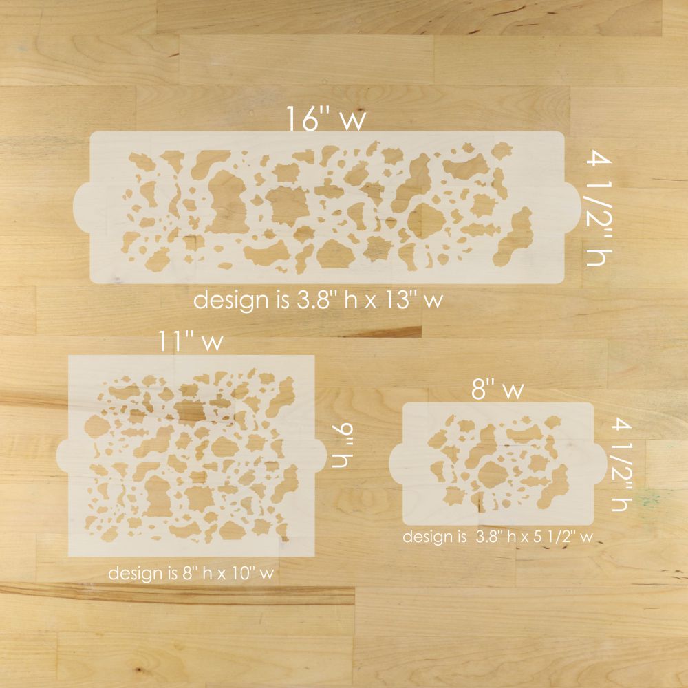 Cow Print Cake Side Stencil