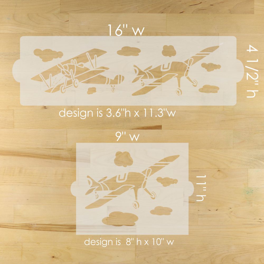 Biplanes Cake Side Stencil