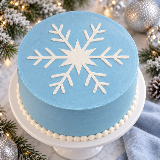 Snowflake Cake Top Stencil Trio