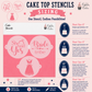 Bridal Shower Cake Top Stencil Trio