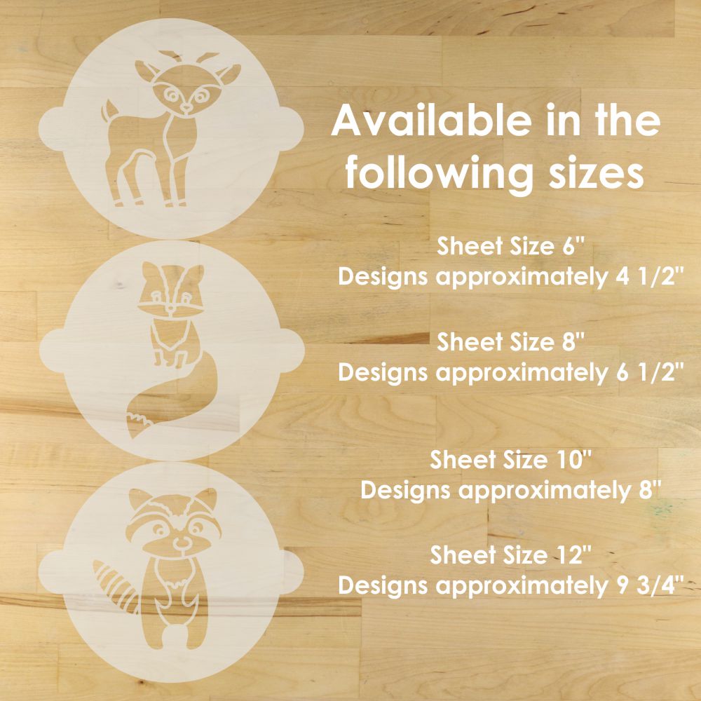 Forest Critters Cake Top Stencil Trio