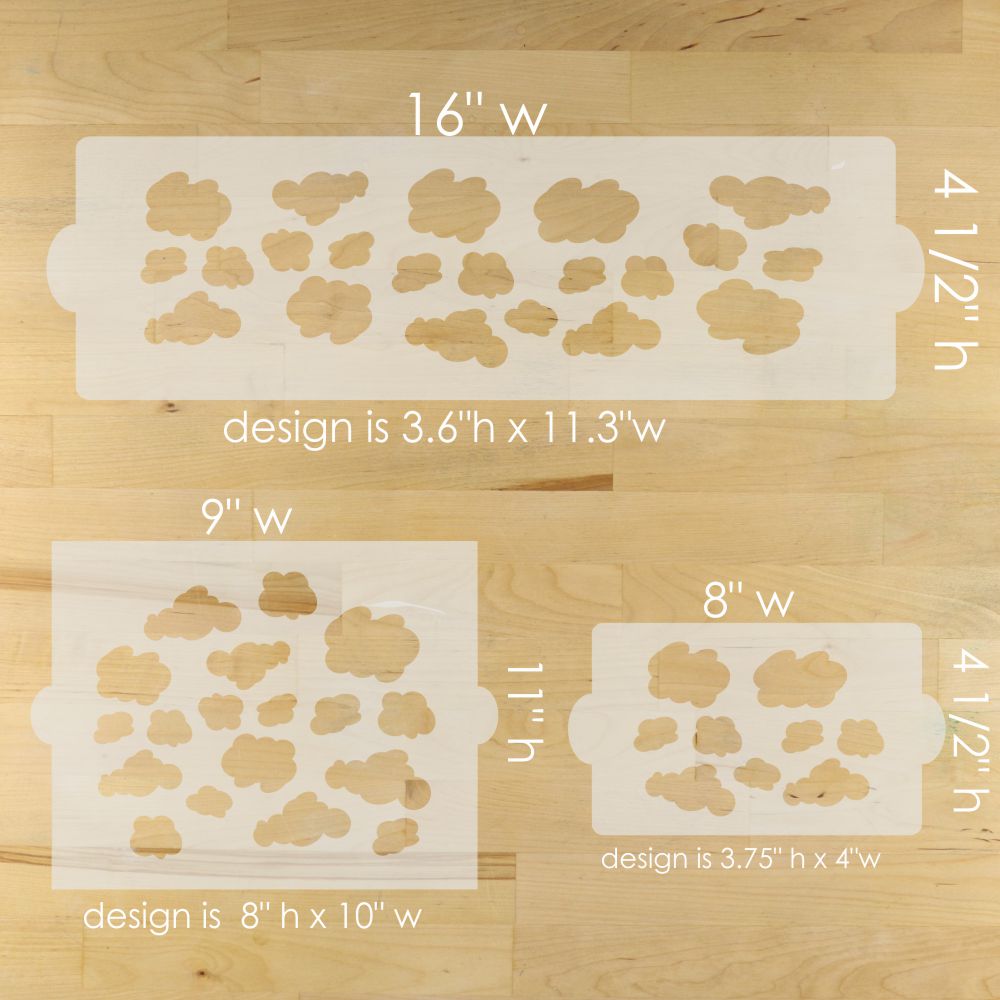 Cloud cake stencil dimensions