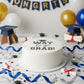 Way to go grad stenciled on the top of cake