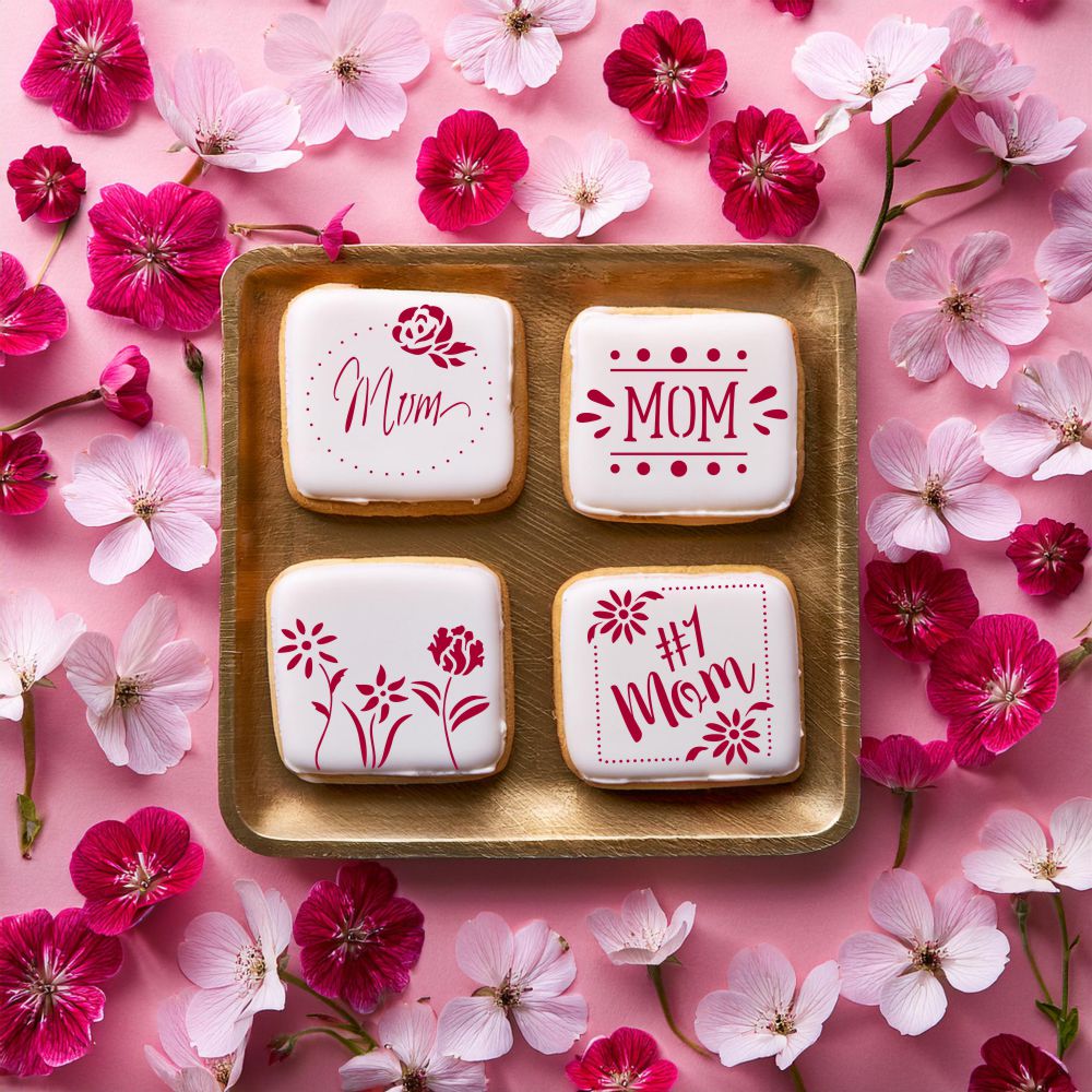 Cookies for Mother's Day Using Mother's Day Cookie Stencils