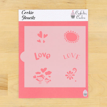 Love Birds Accent Cookie Stencil