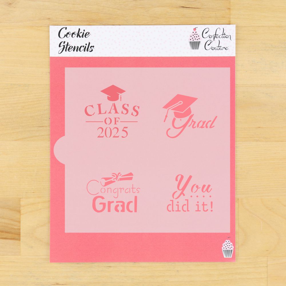 Graduation Messages Cookie Stencil