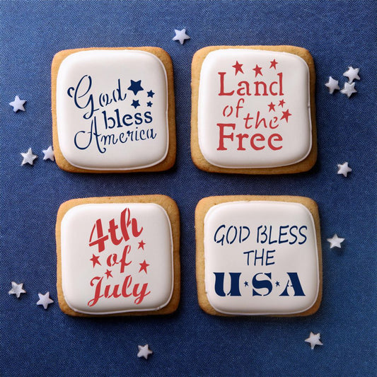 Patriotic Messages Cookie Stencil