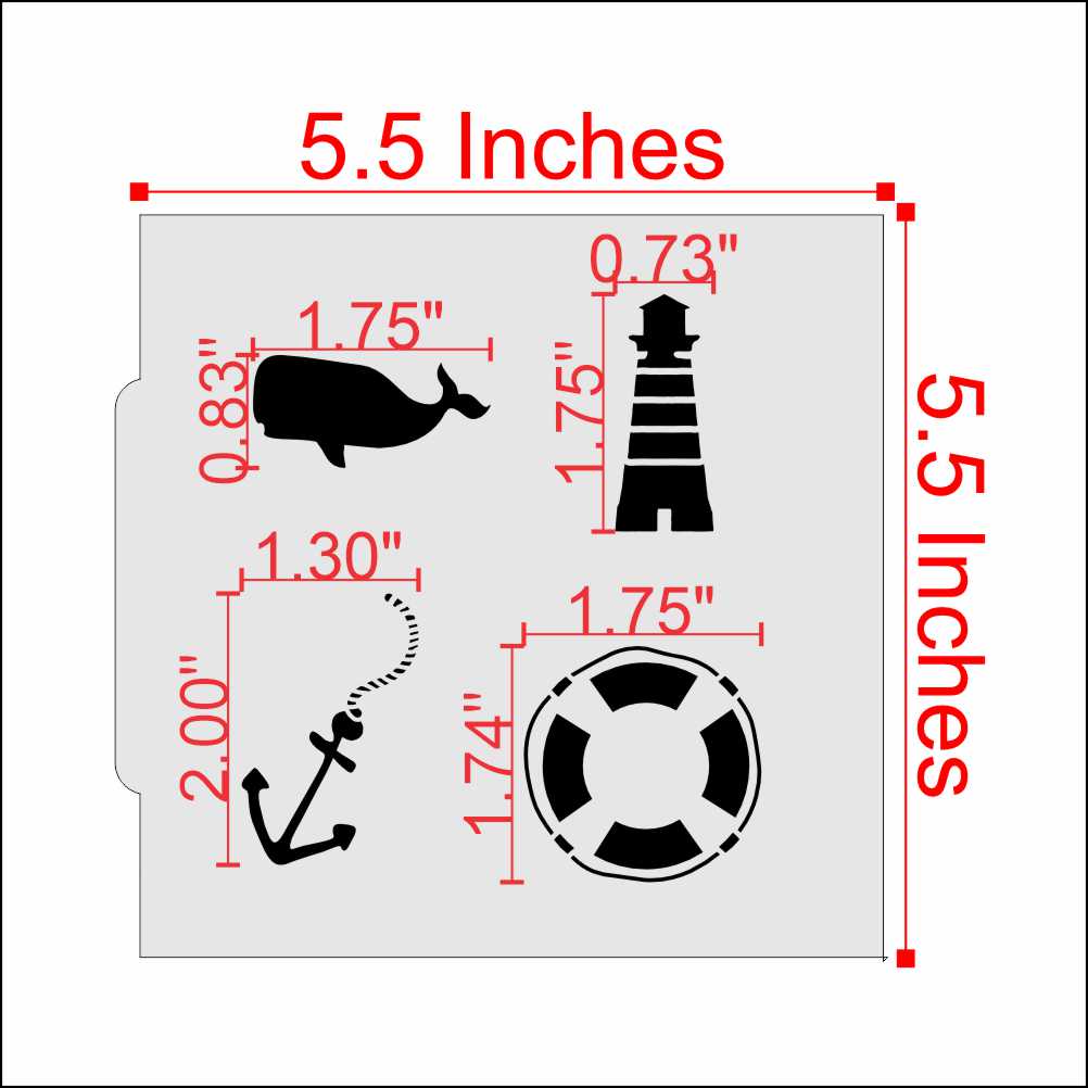 Measurements for the Nautical Cookie Stencil