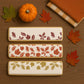 Cookie Sticks decorated with the Fall Leaves Background and allover pattern cookie stencil