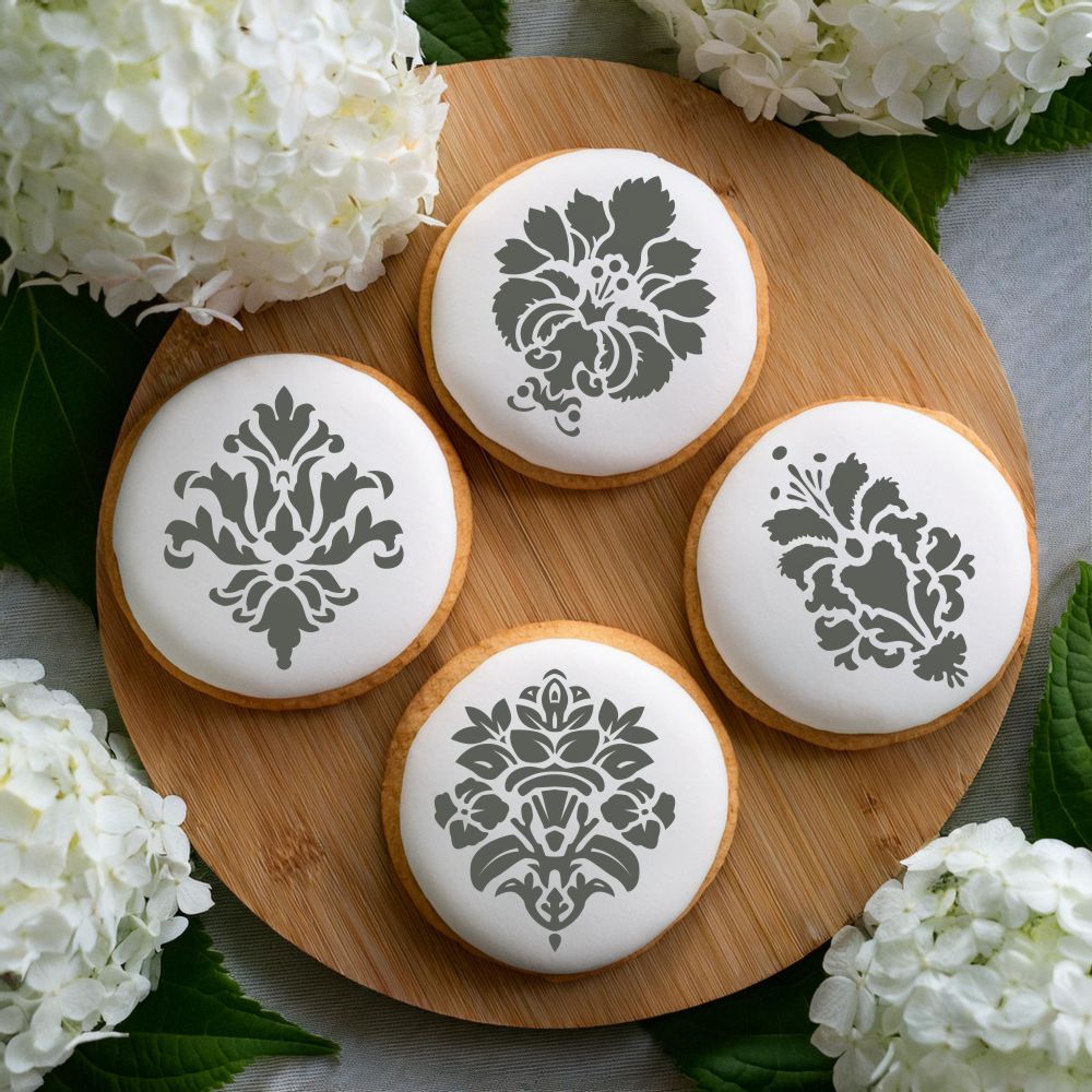 Cookies With a Damask Pattern