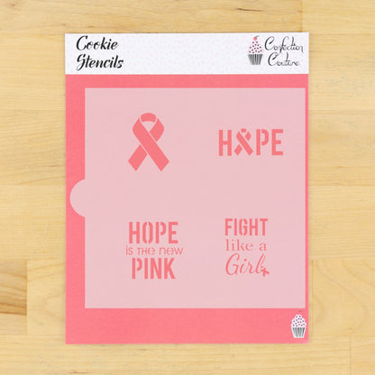 Breast Cancer Messages Cookie Stencils: Find the Cure – Confection Couture Stencils breast-cancer-messages-cookie-stencils-find-the-cure-confection-couture-stencils
