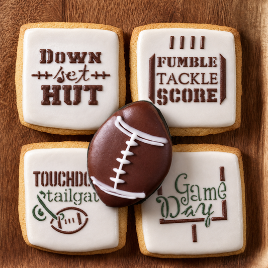 Game Day Football Message Cookie Stencils