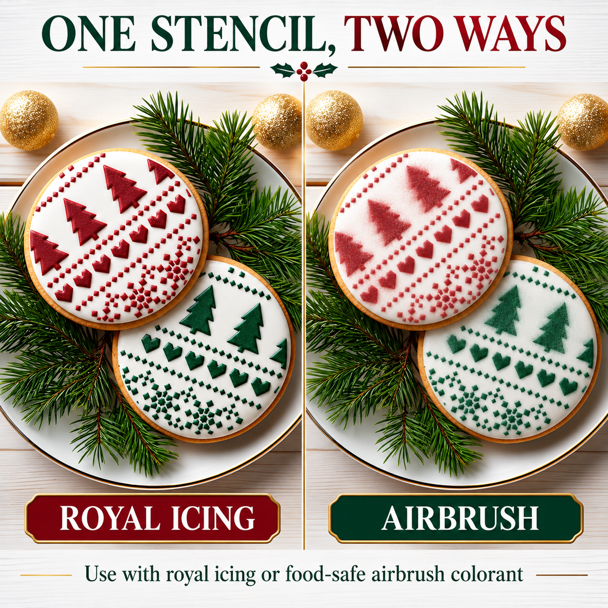 Ways to use the Holiday Fair Isle Cookie Stencil