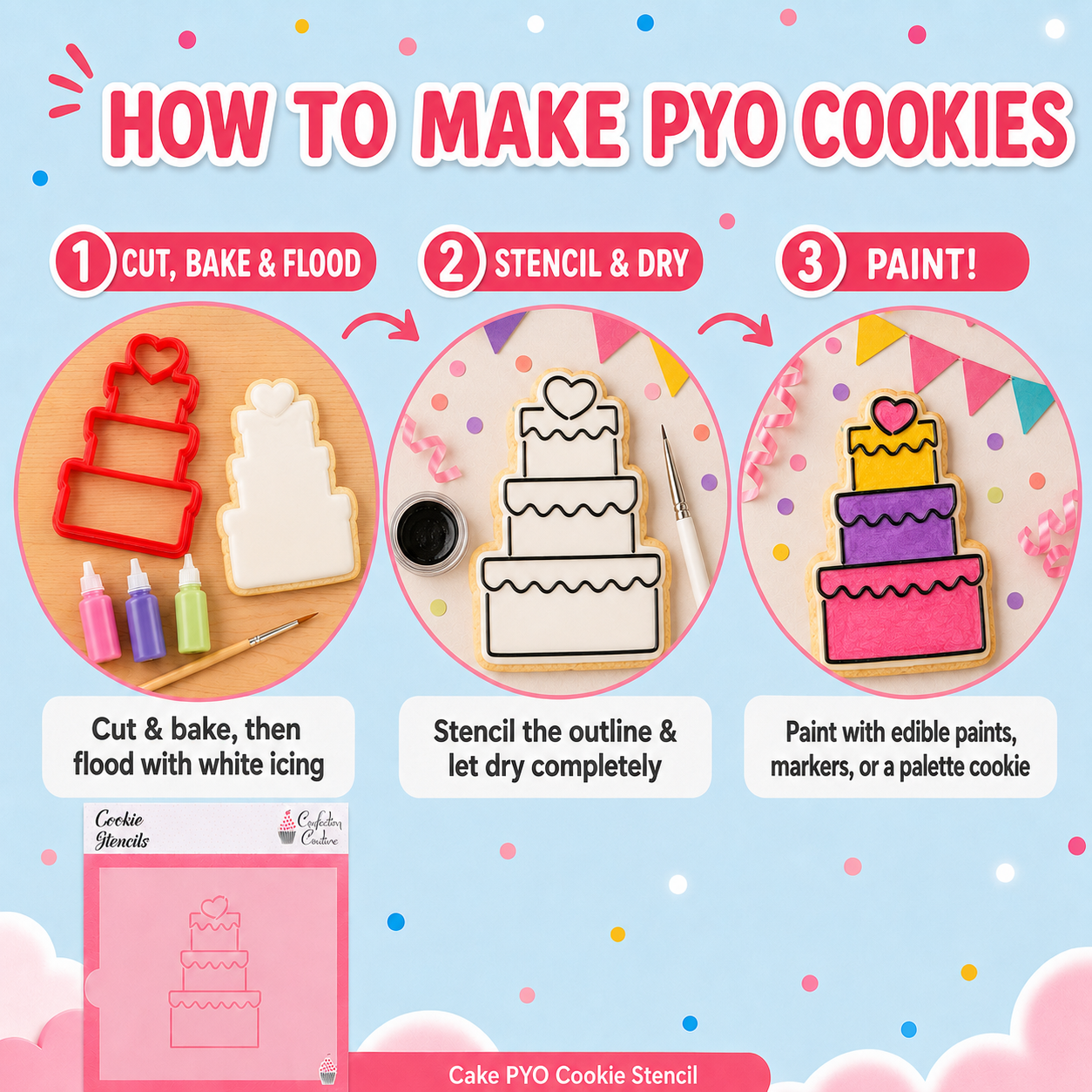 How to use the Cake Paint Your Own Cookie Stencil