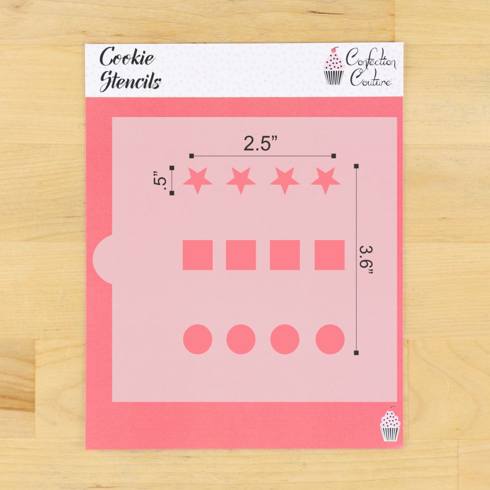 Basic Shapes PYO Paint Palette Cookie Stencil