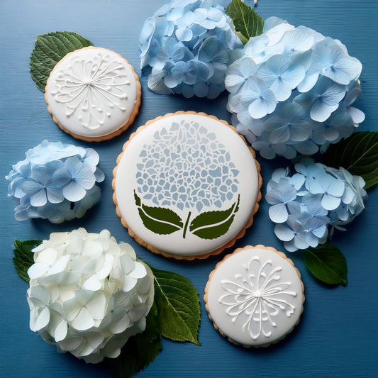 French Hydrangea Cookie Stencil