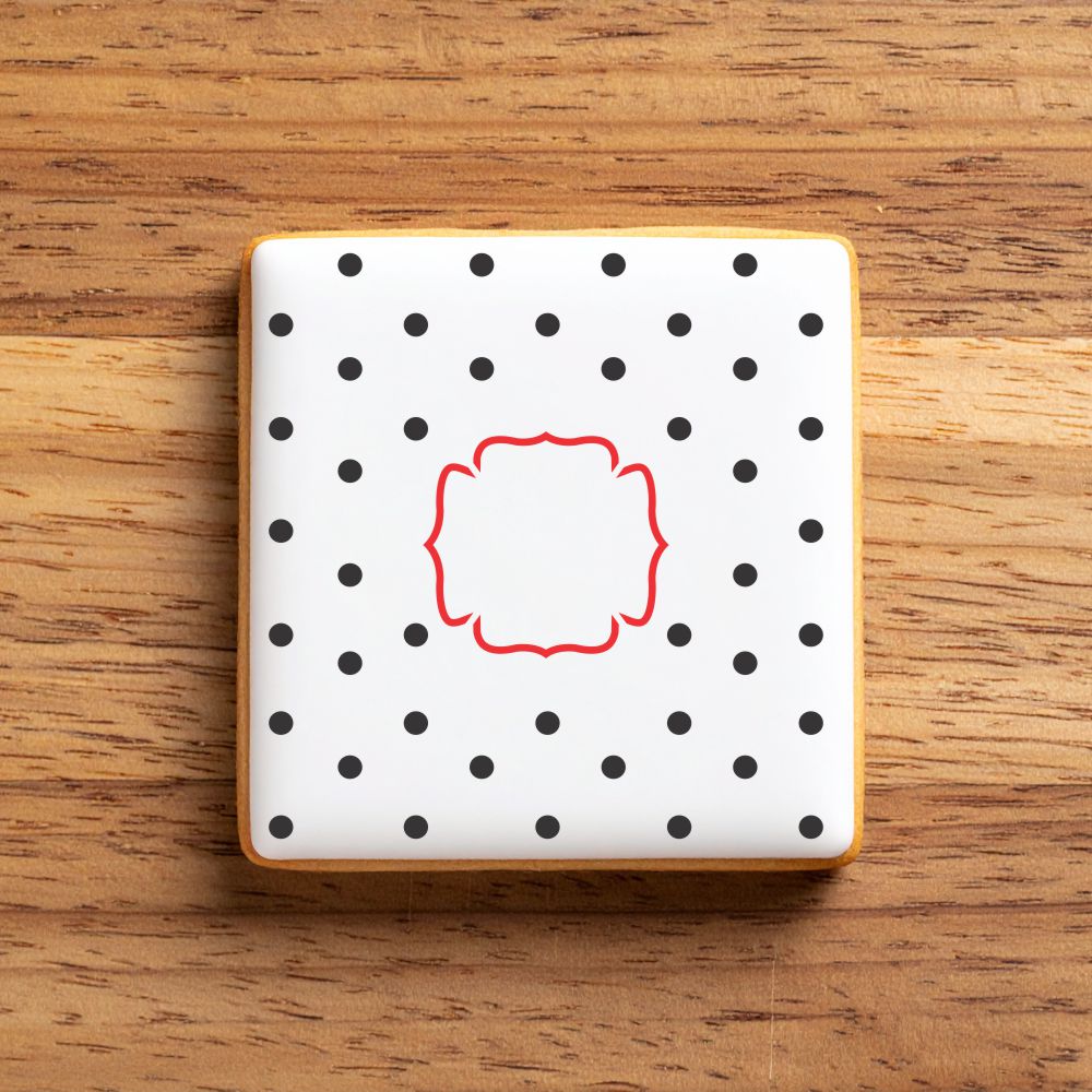 Polka Dot Monogram Background Cookie Stencil