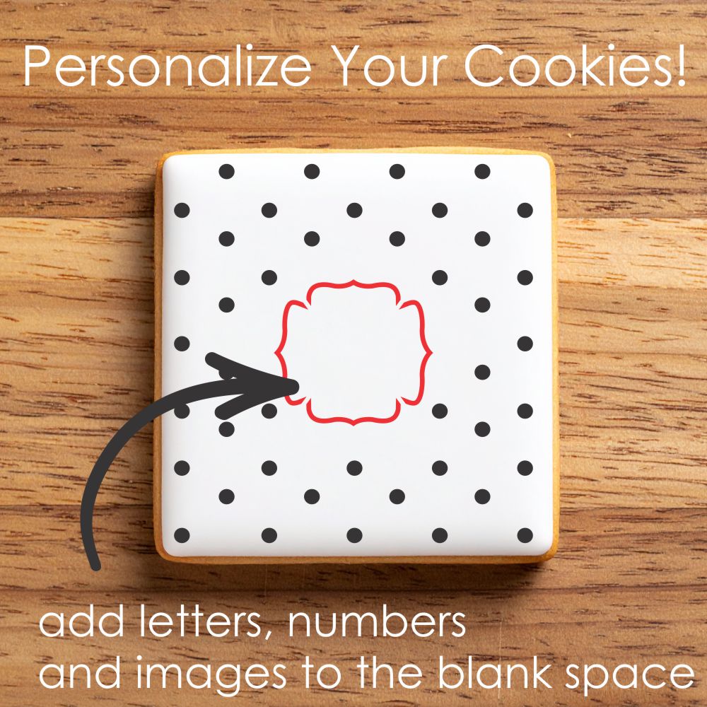 Polka Dot Monogram Background Cookie Stencil
