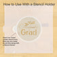 Graduation Round Cookie Stencil 3 Pc Set