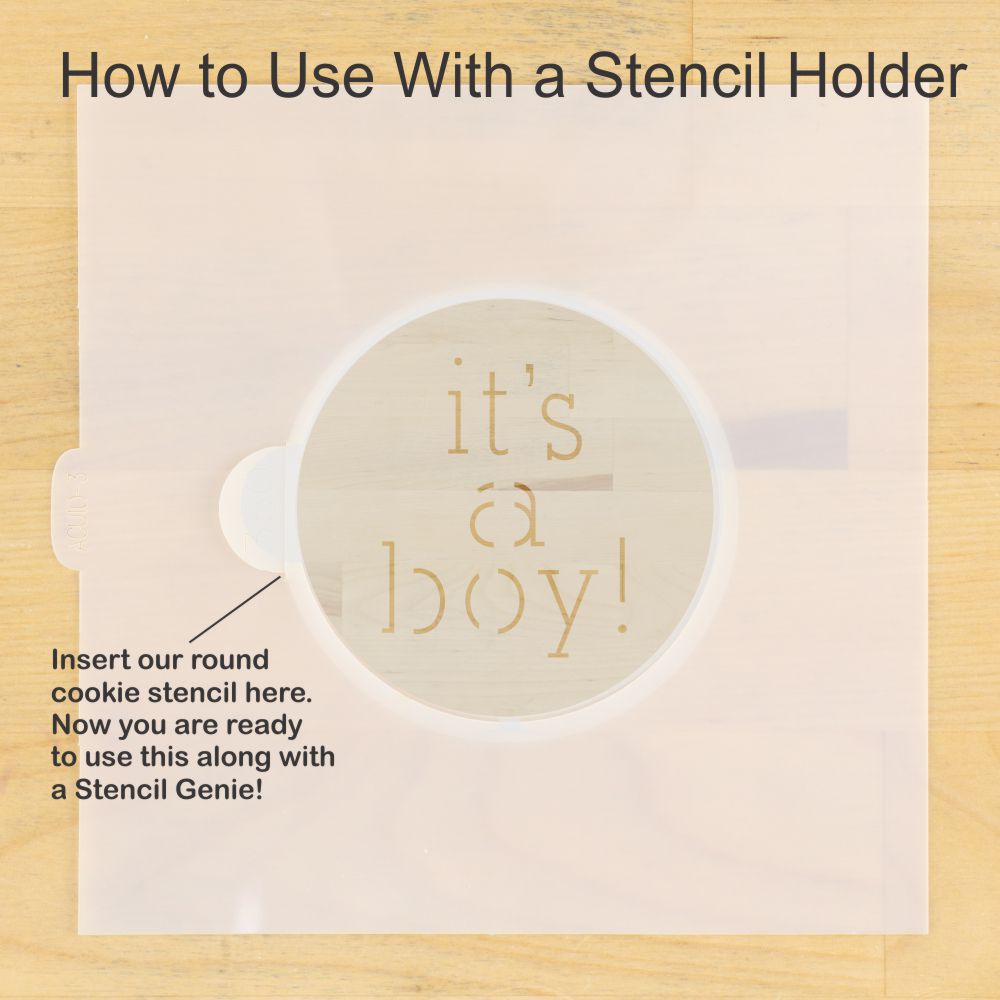 It's A Boy Round Cookie Stencil 3 Pc Set