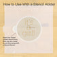 It's A Girl Round Cookie Stencil 3 Pc Set