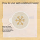 Instructions on how to use the stencil holder with the Christmas Round Cookie Stencil 3 Pc Set