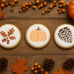 Autumn Round Cookie Stencil 3 Pc Set